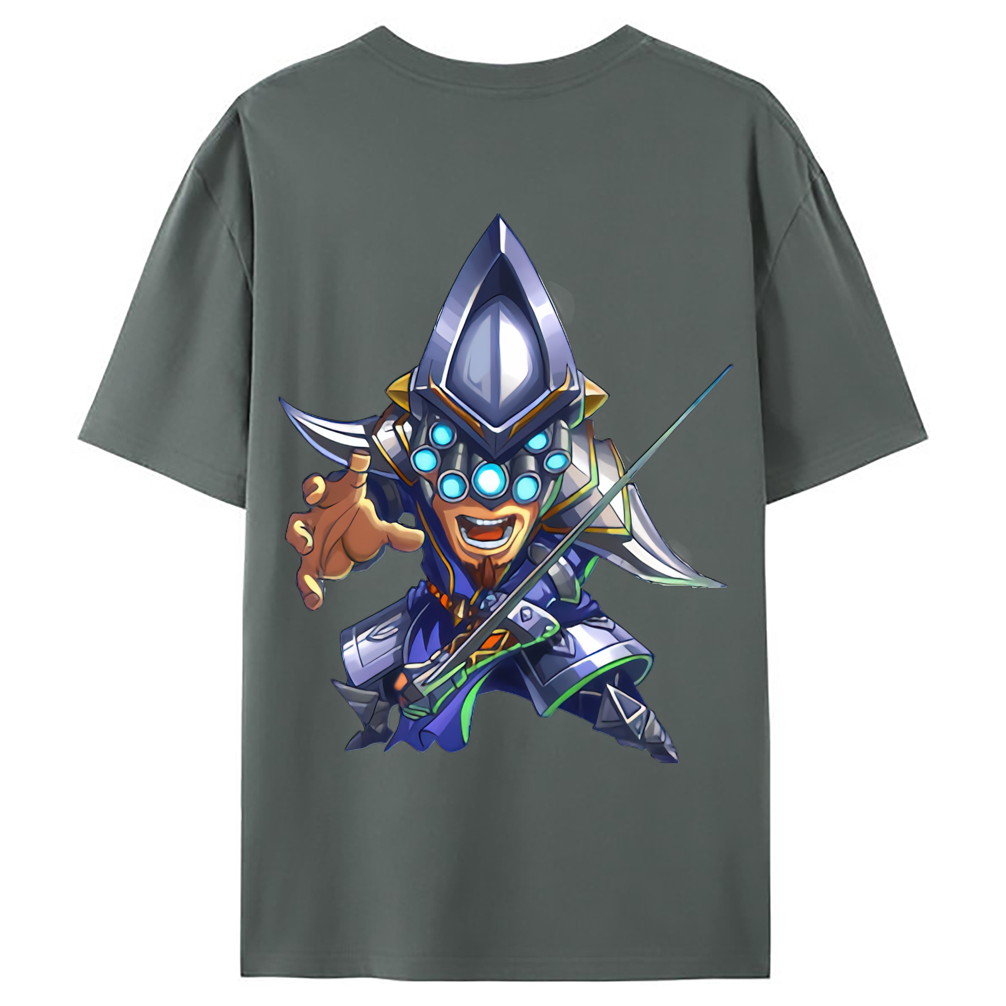 （画像用） リーグ・オブ・レジェンド League of Legends LOL 綿100％ メンズ半袖Tシャツ（バックプリント） 通気性